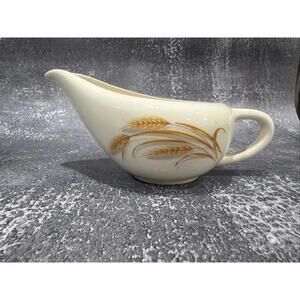 Homer Laughlin Duz Detergent Golden Wheat Pattern with Gold Trim Gravy Boat *